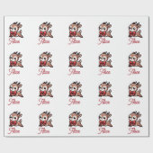 Niedlich Reindeer Personalisiert Weihnachten Geschenkpapier (Flach)