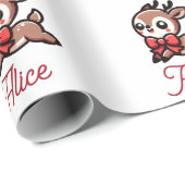 Niedlich Reindeer Personalisiert Weihnachten Geschenkpapier (Rolleneckpunkt)