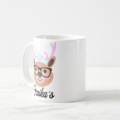 Niedlich Rentier Christmas Scarf Hat Glasses Funny Kaffeetasse (Vorderseite Links)