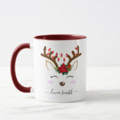 Niedlich Rentier Frohe Weihnachtsgeschenk Maroon K Tasse (Links)