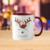 Niedlich Rentier Frohe Weihnachtsgeschenk Maroon K Tasse