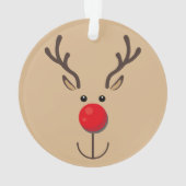 Niedlich Rentier Minimalistisch Face Brown Ornament (Rückseite)