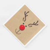 Niedlich Rentier Minimalistisch Face Brown Serviette (Ecke)