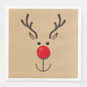 Niedlich Rentier Minimalistisch Face Brown Serviette (Vorderseite)