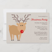 Niedlich Rentier Rustikales Weihnachtsfest Party Einladung (Vorderseite)
