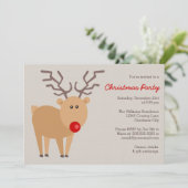 Niedlich Rentier Rustikales Weihnachtsfest Party Einladung (Stehend Vorderseite)