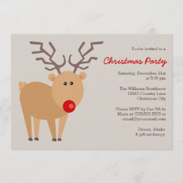 Niedlich Rentier Rustikales Weihnachtsfest Party Einladung
