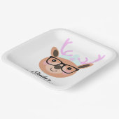 Niedlich Rentier Weihnachts-Party Scarf Hat Brille Pappteller (Gewinkelt)