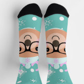 Niedlich Rentier Weihnachts-Party Scarf Hat Brille Socken (Oben)