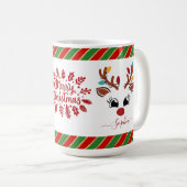 Niedlich Rentier Weihnachtskids Heiße Schokolade Kaffeetasse (VorderseiteRechts)