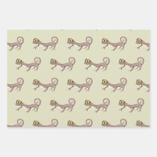 Niedlich Reptile Gecko Geschenkpapier Set (Vorderseite 3)