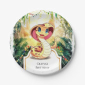 Niedlich Reptiles Snake Geburtstag Pappteller (Vorderseite)