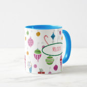 Niedlich Retro 1960er Weihnachtsschmuck Personalis Tasse (VorderseiteRechts)