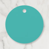 Niedlich Retro 60er Blume Türkis Custom Baby Dusch Geschenkanhänger (Rückseite)