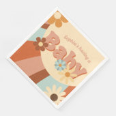 Niedlich Retro 70er Groovy Babydusche Serviette (Ecke)