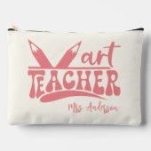 Niedlich Retro Art Teacher Ivory White Personalisi Zubehörtasche (Vorderseite)