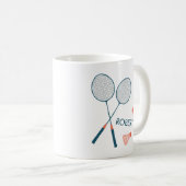 Niedlich Retro Badminton Birdie Racquet INDIVIDUEL Kaffeetasse (VorderseiteRechts)