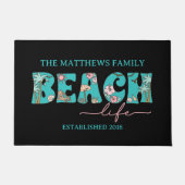 Niedlich Retro Beach Life Individuelle Name Fußmatte (Vorderseite)