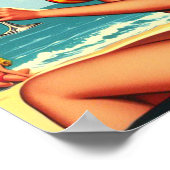 Niedlich Retro Bikini Girl Poster (Ecke)