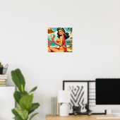Niedlich Retro Bikini Girl Poster (Heimbüro)
