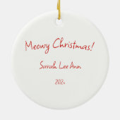 Niedlich Retro Black Cat Christmas Keramik Ornament (Hinten)