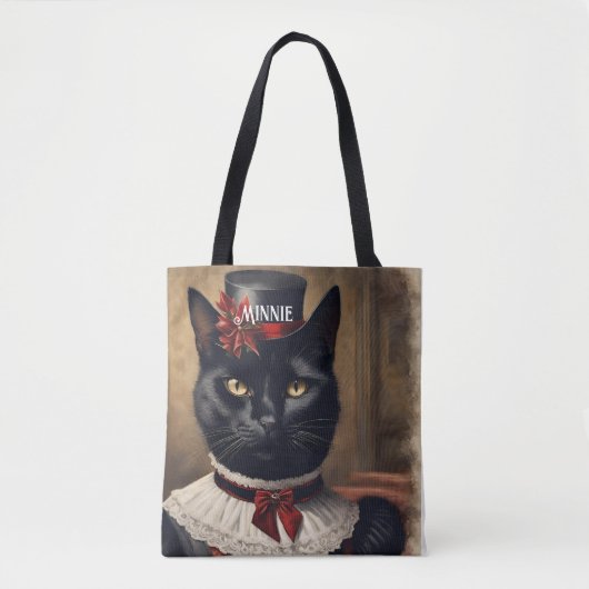 Niedlich Retro Black Cat Christmas Tasche (Vorderseite)
