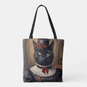 Niedlich Retro Black Cat Christmas Tasche (Rückseite)