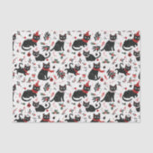 Niedlich Retro Black Cats Weihnachten Seidenpapier (Vorderseite)