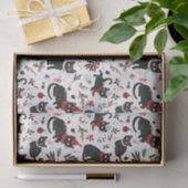 Niedlich Retro Black Cats Weihnachten Seidenpapier (Geschenk)