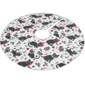 Niedlich Retro Black Cats Weihnachtsbaumrock Polyester Weihnachtsbaumdecke (Schrägansicht)