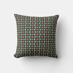 Niedlich Retro Blume Muster Weihnachten Rosa Grün Kissen