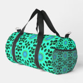 Niedlich Retro Blumenkalken Green Aqua & Blue Duffle Bag (Rechte Ecke)
