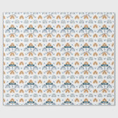 Niedlich Retro Boho Celestial Muster Geburtstag Geschenkpapier (Flach)