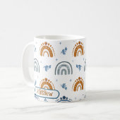 Niedlich Retro Boho Celestial Muster Personalisier Kaffeetasse (Vorderseite Links)
