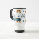 Niedlich Retro Boho Celestial Muster Personalisier Reisebecher (Vorderseite Links)