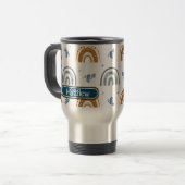Niedlich Retro Boho Celestial Muster Personalisier Reisebecher (Vorderseite Links)