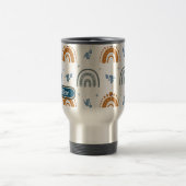 Niedlich Retro Boho Celestial Muster Personalisier Reisebecher (Mittel)