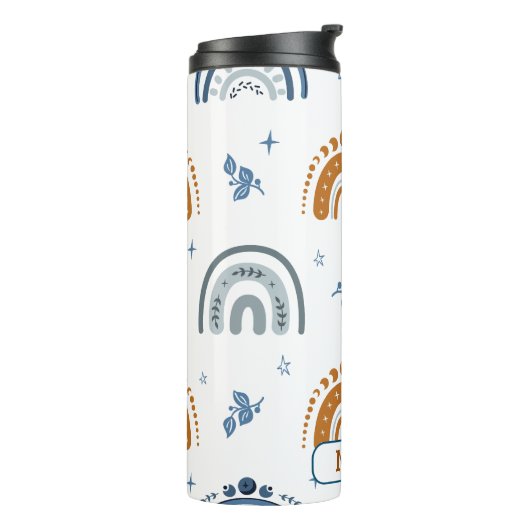 Niedlich Retro Boho Celestial Muster Personalisier Thermosbecher (Nach links gedreht)