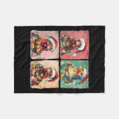 Niedlich Retro Boho Chickens Weihnachtslicht Funny Fleecedecke (Vorderseite (Horizontal))