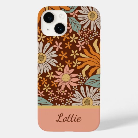 Niedlich Retro Boho Floral Girly Case-Mate iPhone Hülle (Rückseite)
