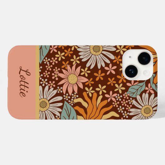 Niedlich Retro Boho Floral Girly Case-Mate iPhone Hülle (Rückseite (Horizontal))