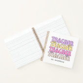 Niedlich Retro Bold Groovy Teacher Notizblock (Innenseite)