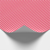 Niedlich Retro Bright Red Gingham Kariertes Muster Geschenkpapier (Ecke)