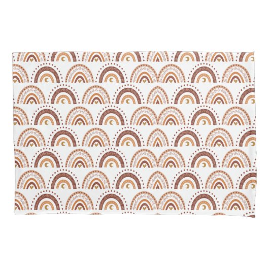 Niedlich Retro Brown Boho Rainbow Whimsisches Must Kissenbezug (Vorderseite)