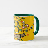 Niedlich Retro Christmas Monogram "B" mit Namen Tasse (VorderseiteRechts)