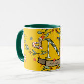 Niedlich Retro Christmas Monogram "N" mit Namen Tasse (Vorderseite Links)