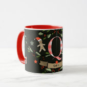 Niedlich Retro Christmas Monogram "Q" mit Namen Tasse (Vorderseite Links)