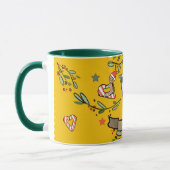Niedlich Retro Christmas Monogram "V" mit Namen Tasse (Links)