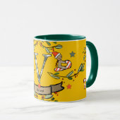 Niedlich Retro Christmas Monogram "V" mit Namen Tasse (VorderseiteRechts)