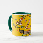 Niedlich Retro Christmas Monogram "Z" mit Namen Tasse (Vorderseite Links)